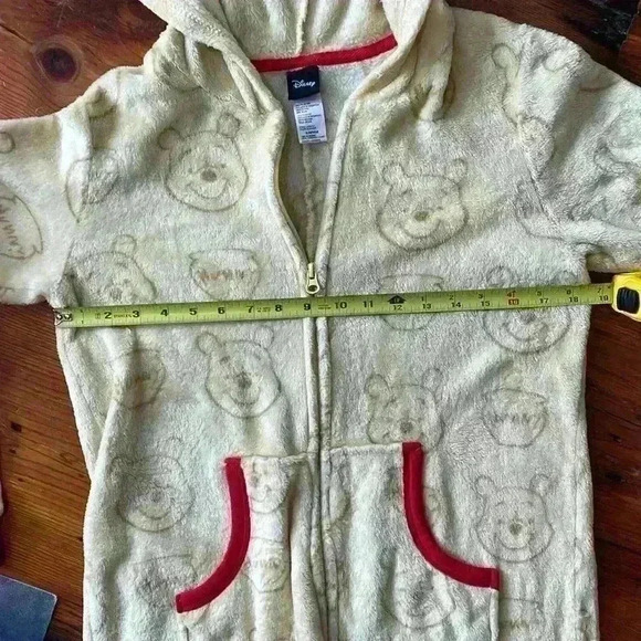 Disney Winnie the Pooh Zippered Onsie Fleece Pajamas Costume - Picture 7 of 10